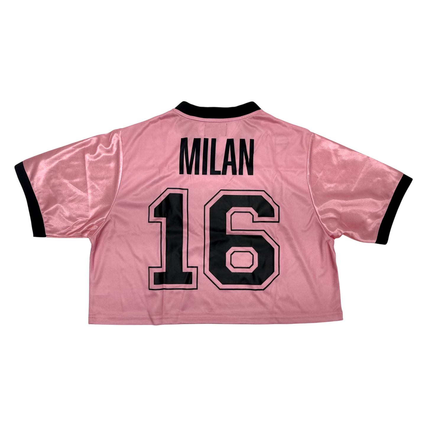 Pink sports jersey with 'Milan' and number '16' on the back. 
